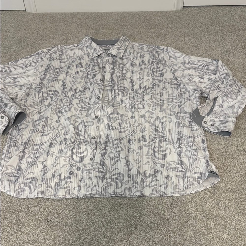 Tommy Bahama Gray & White Floral Shirt